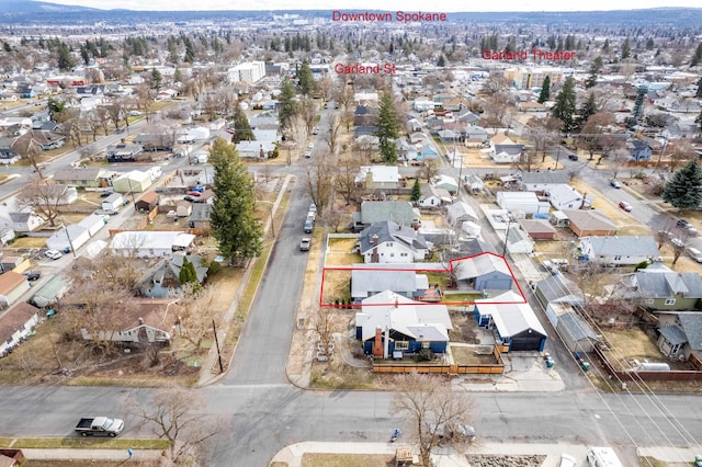 bird's eye view featuring a residential view