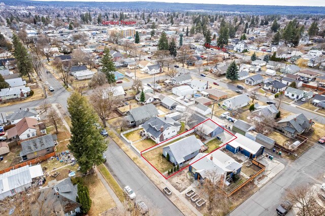 aerial view with a residential view