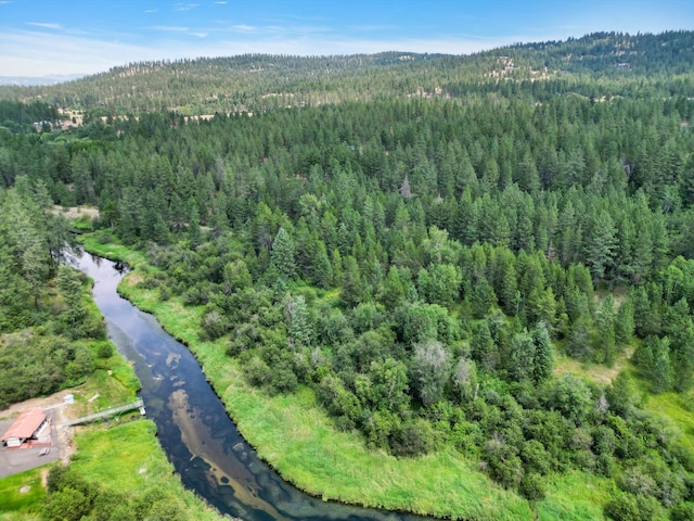 bird's eye view with a view of trees