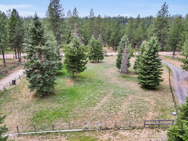 bird's eye view with a rural view