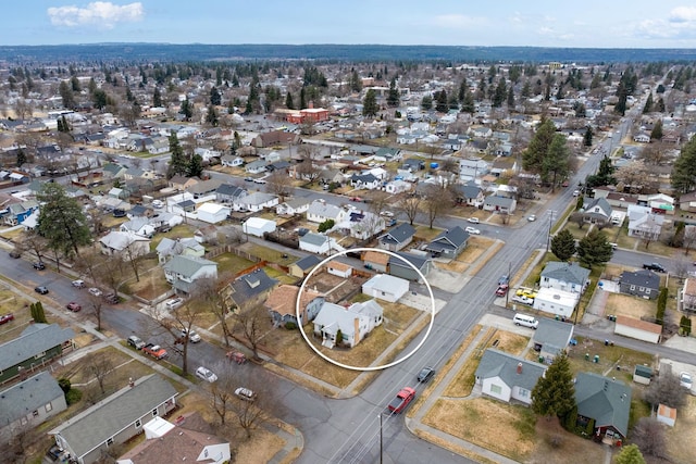 drone / aerial view with a residential view