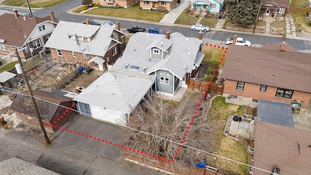 aerial view with a residential view