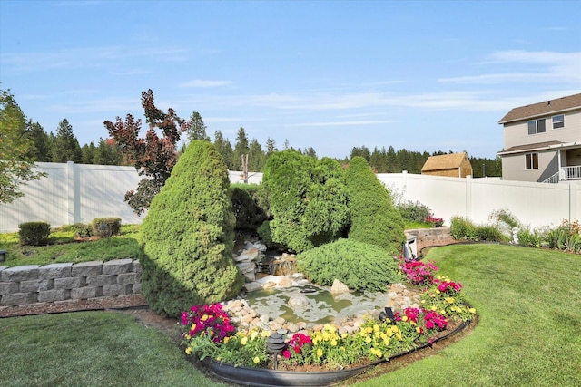 view of yard with fence