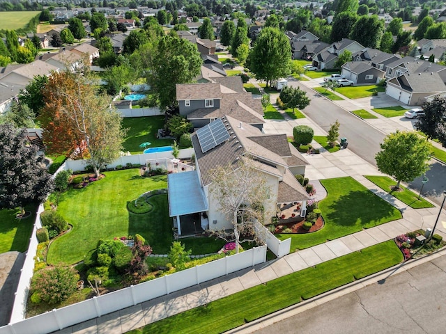 bird's eye view featuring a residential view