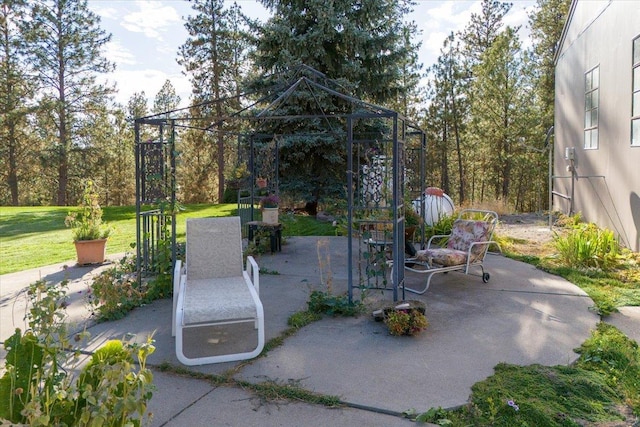 view of patio / terrace featuring a gazebo