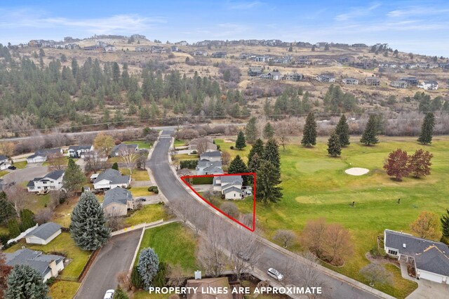 aerial view with a residential view