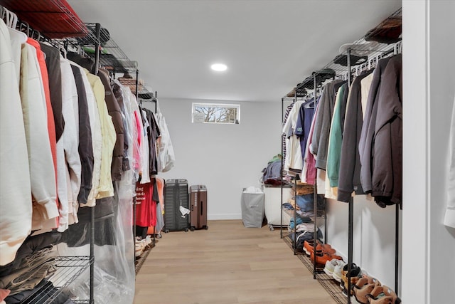 spacious closet featuring wood finished floors