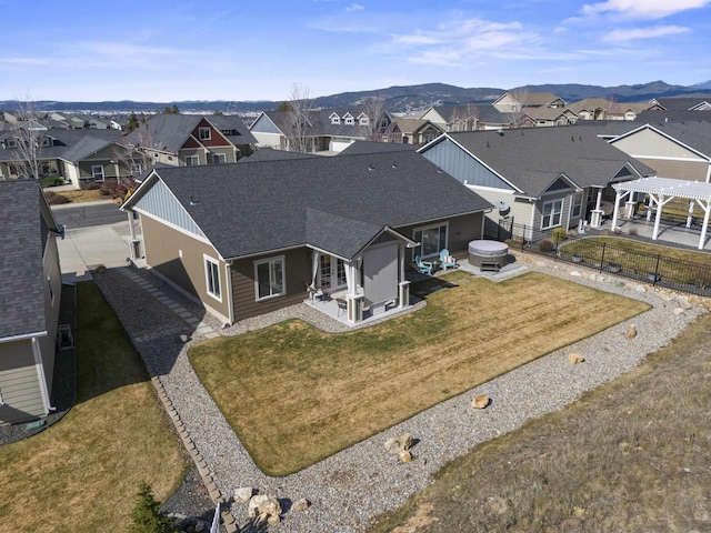 bird's eye view with a residential view