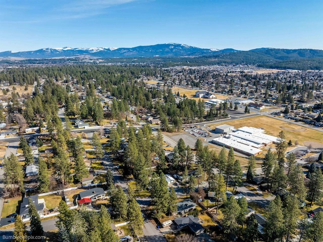 aerial view with a mountain view