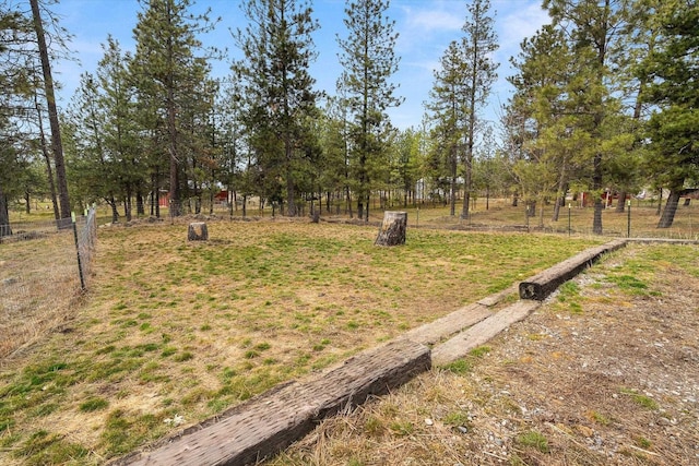 view of yard with fence