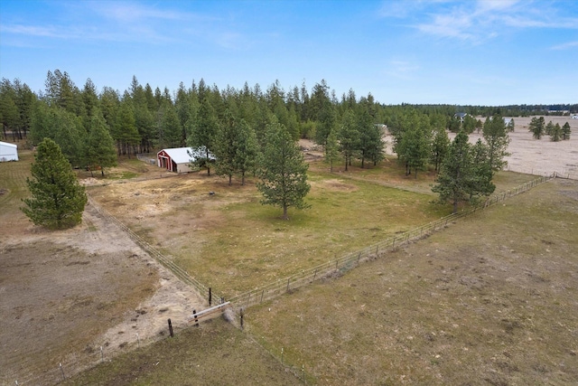 bird's eye view with a rural view