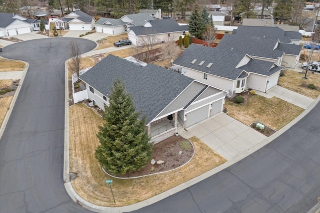 aerial view featuring a residential view