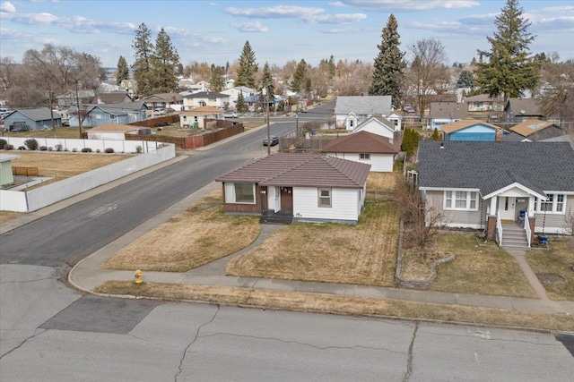 drone / aerial view with a residential view