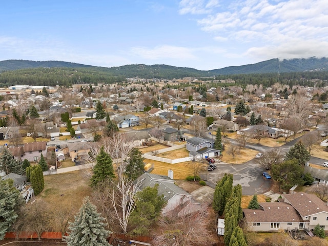 bird's eye view with a mountain view and a residential view