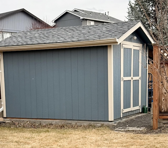 view of shed