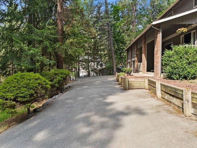 exterior space featuring driveway