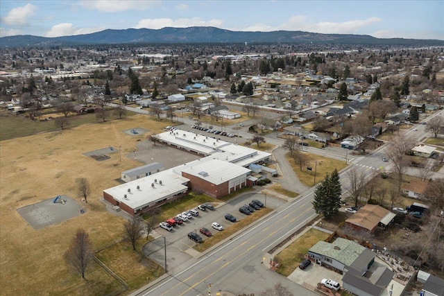 aerial view featuring a mountain view