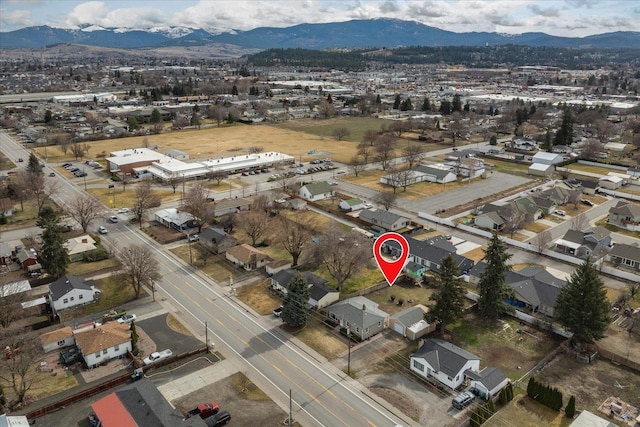 bird's eye view featuring a mountain view