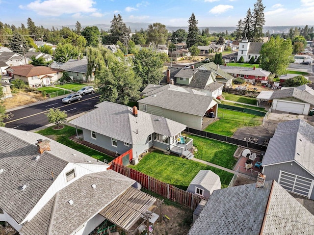 aerial view featuring a residential view