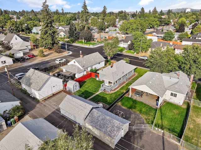 bird's eye view with a residential view