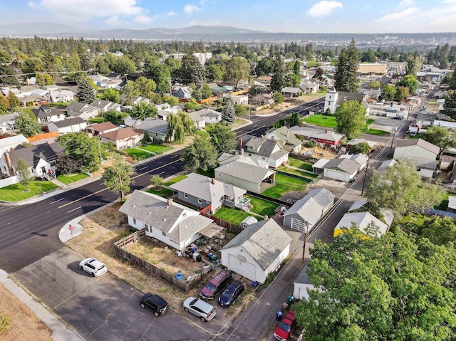 bird's eye view with a residential view and a mountain view