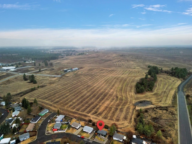 aerial view with a rural view