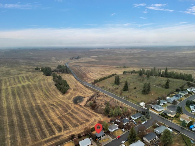 bird's eye view with a rural view