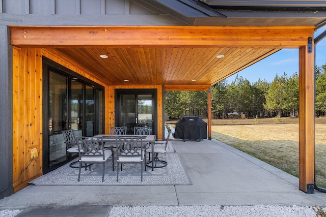 view of patio featuring outdoor dining area and area for grilling