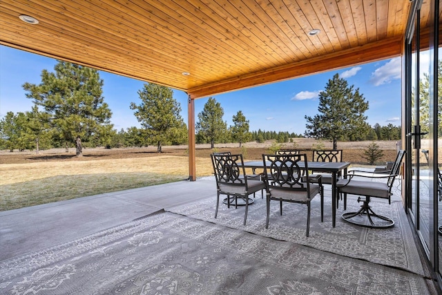 view of patio featuring outdoor dining space