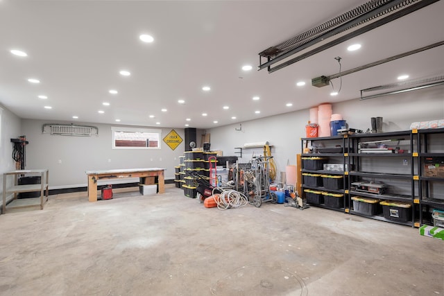 garage featuring recessed lighting