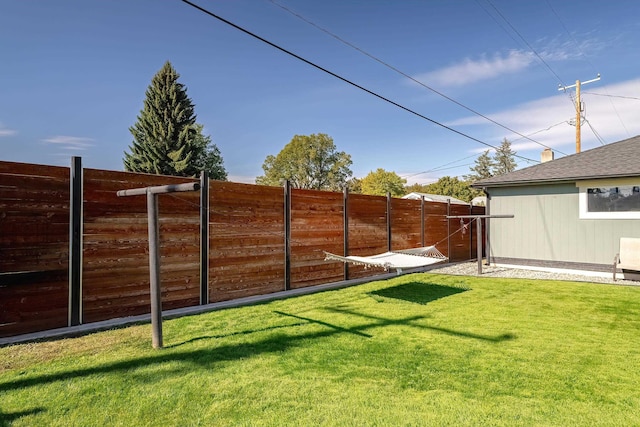 view of yard featuring fence