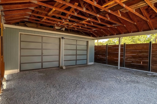 view of garage