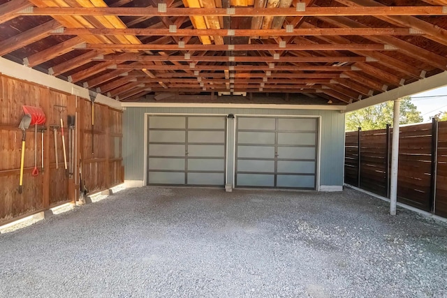 view of garage