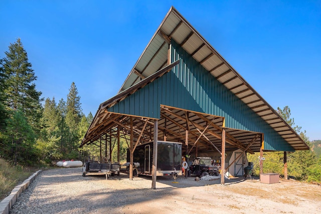 view of pole building featuring a detached carport