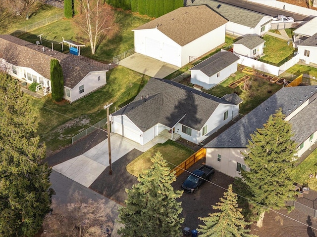 bird's eye view featuring a residential view