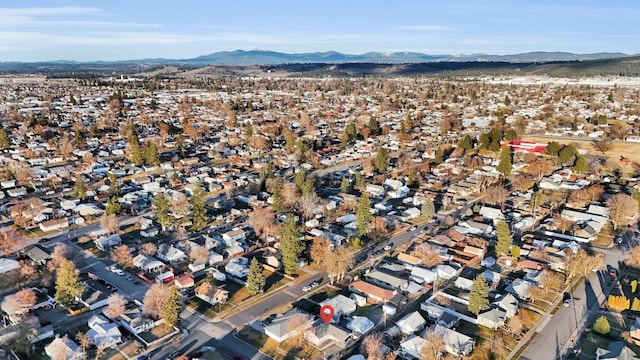 bird's eye view with a mountain view and a residential view