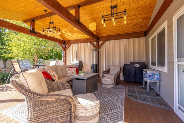 view of patio / terrace featuring grilling area and an outdoor hangout area