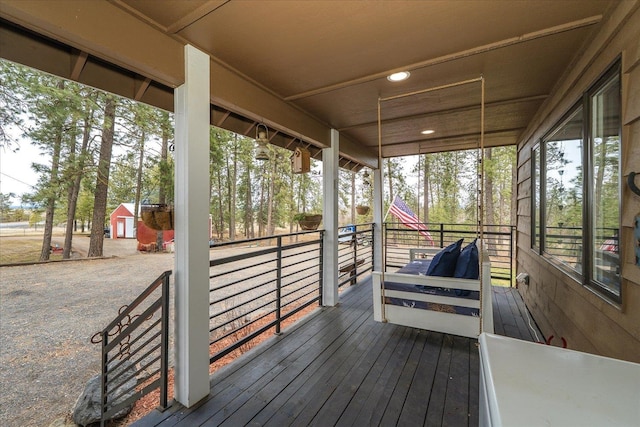 deck featuring a porch