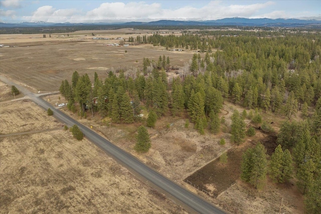 aerial view with a rural view and a mountain view