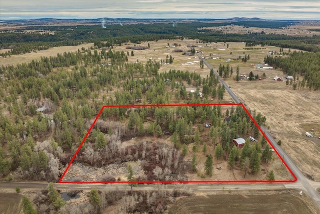 aerial view with a rural view