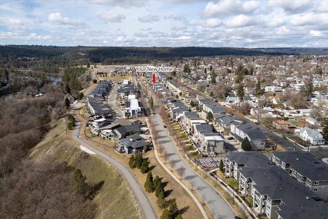 drone / aerial view featuring a residential view