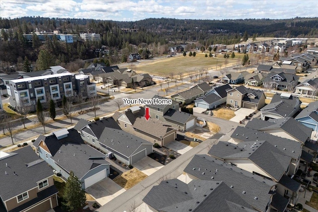 aerial view with a residential view