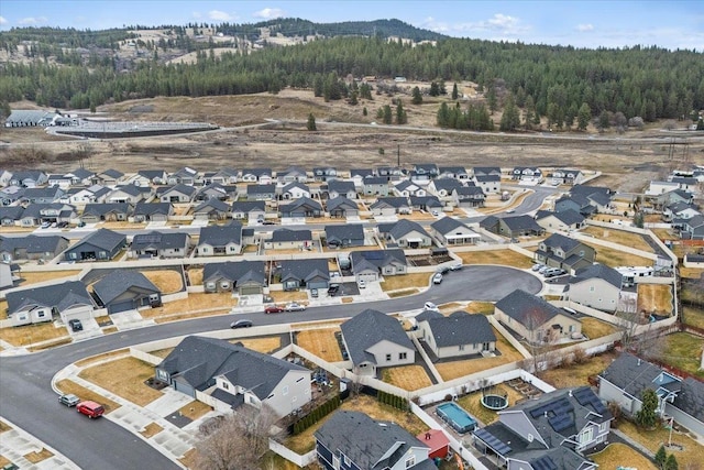 drone / aerial view with a residential view