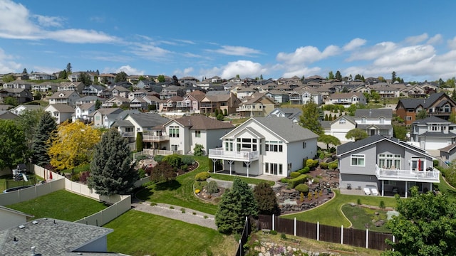 drone / aerial view with a residential view