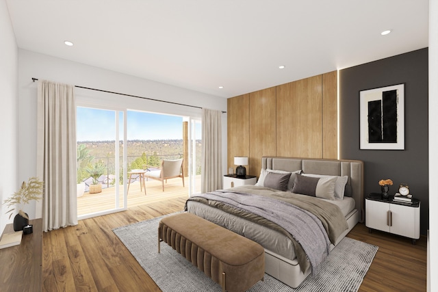 5227 S Lincoln Way, Spokane, WA 99224 - bedroom with recessed lighting, wood finished floors, and access to outside