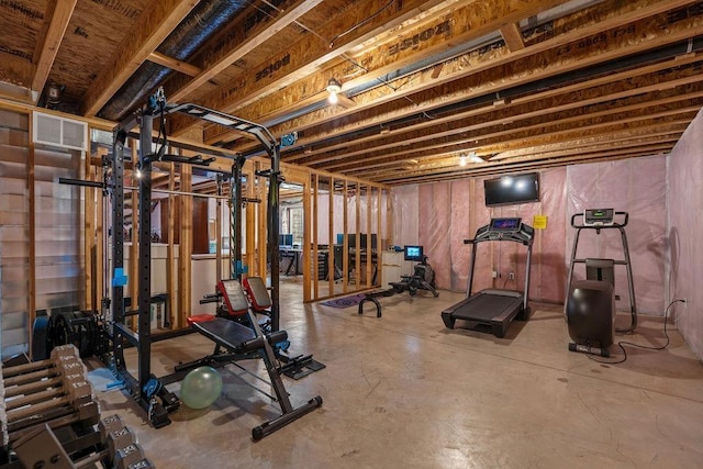 workout room with visible vents