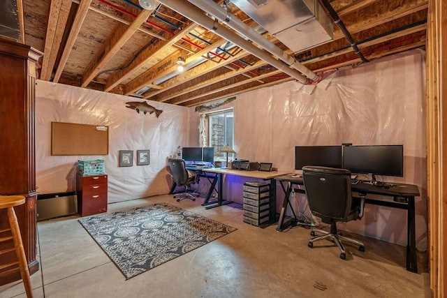 office space featuring concrete flooring