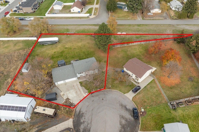 bird's eye view featuring a residential view