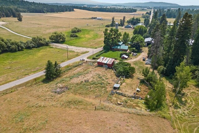 aerial view with a rural view