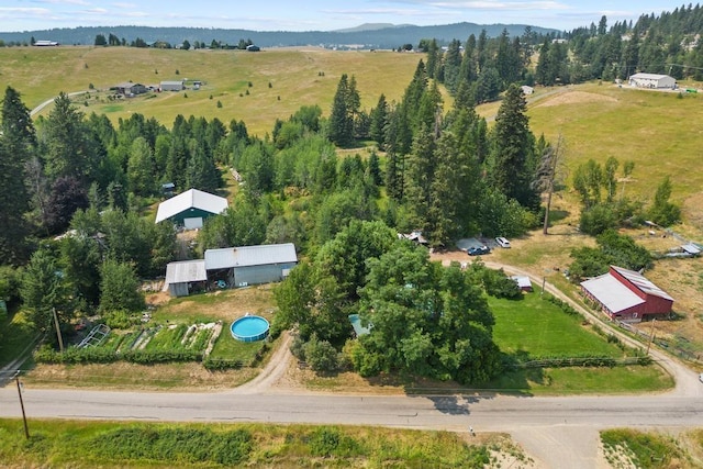 aerial view featuring a rural view